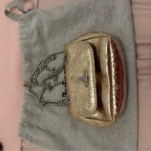 Vivienne Westwood Metallic Gold Crossbody Bag